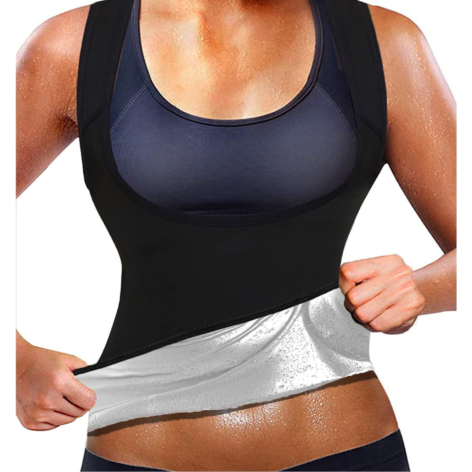 Details about   Hot Sauna Suit Body Shaper Tops Vest Waist Yoga Gym Slimming T-Shirt Sweat Vest 