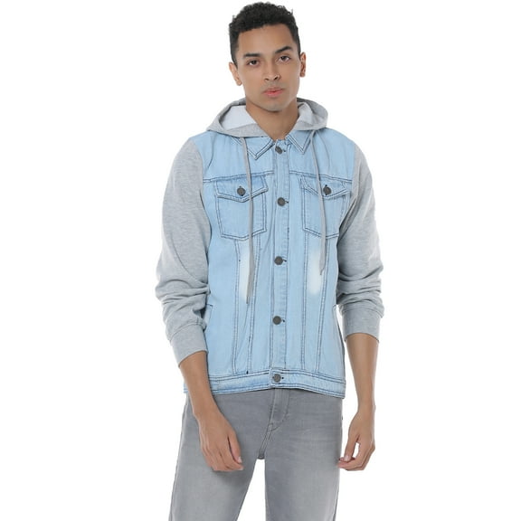 Campus Sutra Men Colorblock Full Sleeve Stylish Casual Denim Jacket
