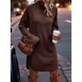 thumbnail image 5 of Women'S Sweater Dresses Oversized One-Piece Dresses Outer Wear Plus Size Pullover Wedding Dresses Dark Brown M, 5 of 8