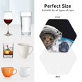 thumbnail image 6 of Fuzoiu Cat Astronaut Print Leather Coasters Set,Drink Coasters Set of 4,for Tabletop Protection, Durable PVC Coasters,Home Décor and Housewarming Gift-Hexagon, 6 of 6