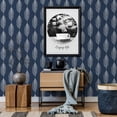 thumbnail image 4 of Amazing Blue, Wall Striped Feather Leaves Peel & Stick Wallpaper 15.7 x 47.2", 4 of 5