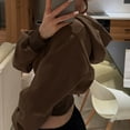 thumbnail image 5 of MaFYtyTPR Womens' Lightweight Jacket Fall Fashion Solid Color Zip Up Hoodies Stretch Thin Jackets For Women Brown M, 5 of 5