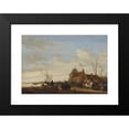 thumbnail image 2 of Salomon van Ruysdael 14x11 Black Modern Framed Museum Art Print Titled - Drawing the Eel (Early 1650s), 2 of 5