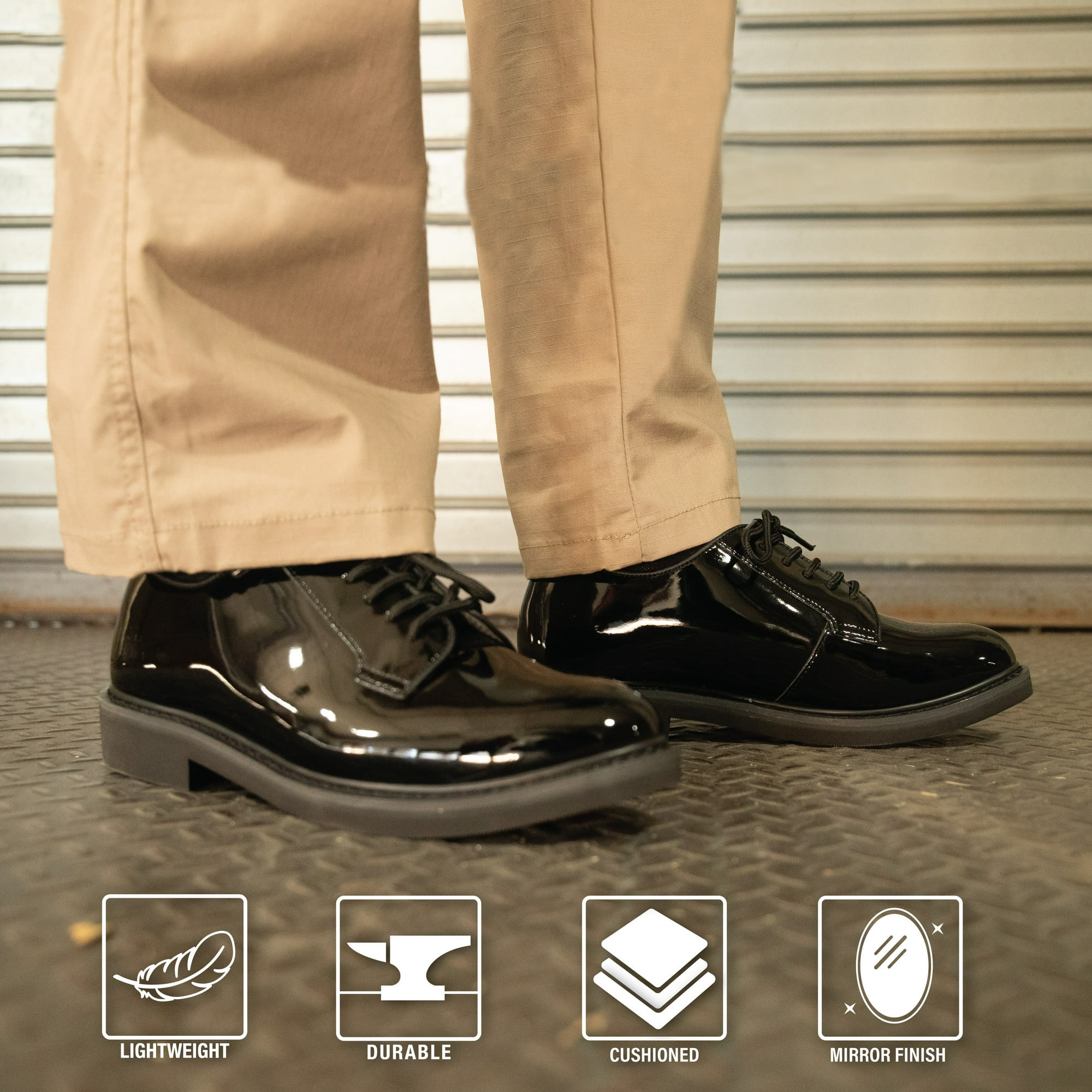 RYNO GEAR High Gloss Military Law‎ Enforcement Oxford Formal Dress Shoes 7.5 Ryno Gear Leather Uniform Oxford Shoe – Uniform Warehouse  main image 3