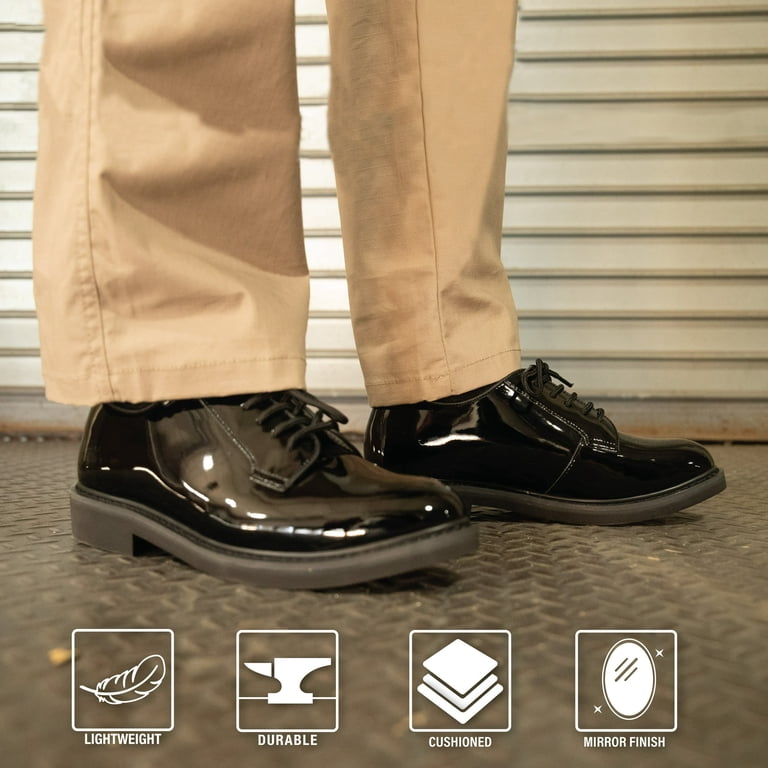 Rothco Black Hi-Gloss Lightweight Oxfords Men’s Size 10 W Black Rothco 5055 Men main image 4