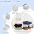 thumbnail image 2 of Almohada de viaje, almohada para el cuello, almohada de viaje de espuma viscoelástica, cojín de soporte para la cabeza para avión, tren, coche, oficina, viajes esenciales, almohadas de vuelo (gris), 2 of 4