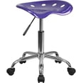 thumbnail image 1 of Asiento de tractor violeta vibrante y taburete cromado Flash Furniture LF-214A-VIOLET-GG, 1 of 2