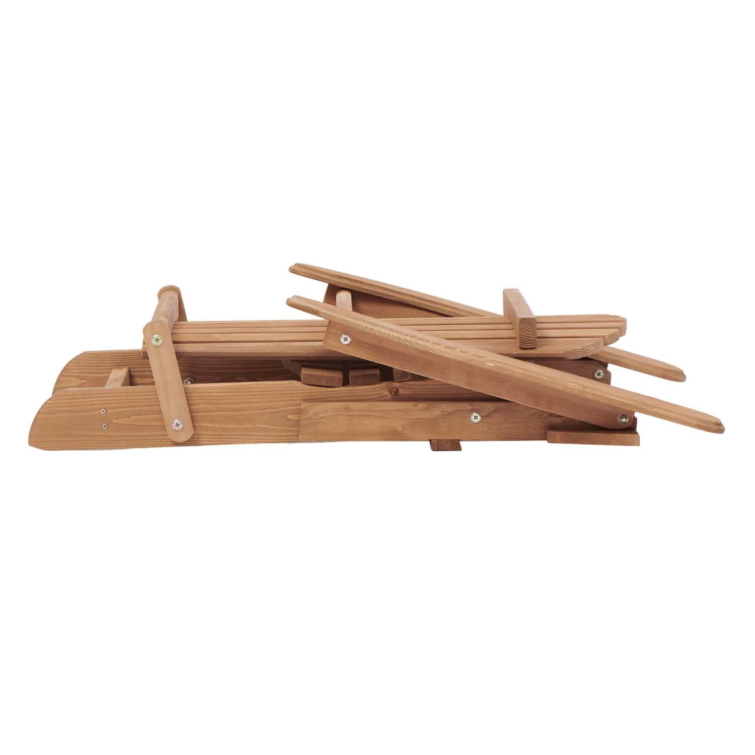 Demi Bonn Outdoor Wooden Folding Adirondack Chair Set of 2 with Pre-Assembled BackRest, Wood Patio Chair for Garden Backyard Porch Pool Deck Firepit, Light Brown
