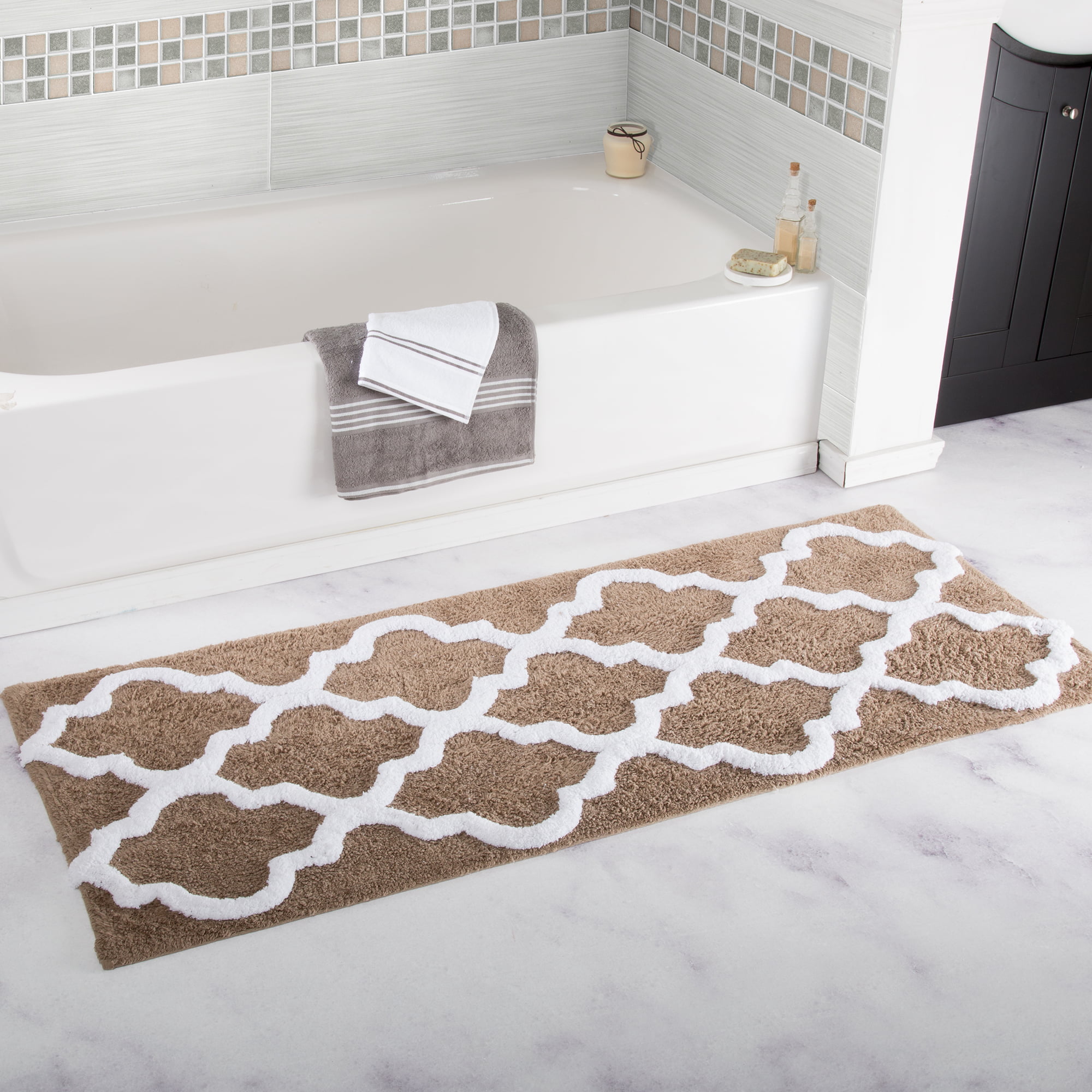 Details about   Whitley Willows Reversible Cotton Bath Mat and Runner Set 