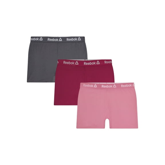 Reebok Women's Underwear Flex Rib Boyshort Panties, 3-Pack, Sizes XS-3XL
