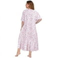 thumbnail image 4 of Women Plus Size Short Sleeve Floral Comfy Long Nightgown Sleepwear Sleep Dress XL-5XL, 4 of 8
