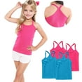thumbnail image 6 of ZACPNCV 4 Pieces Girls Dance Tank Tops Racerback Camisole Undershirts Spaghetti Strap Camis Dance Clothes Tank Tops for Girls Hot Pink 12-13 Years, 6 of 7