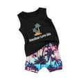 thumbnail image 2 of Musuos Toddler Boy Summer 2 Piece Outfits, 6 12 18 24M 3Y Crew Neck Sleeveless Letter Print Tank Tops + Elastic Waist Shorts Infant Set, 2 of 10