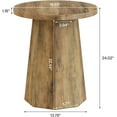 thumbnail image 2 of Tribesigns Farmhouse Round End Table, Wooden Couch Side Table with Octagonal Base for Living Room, Bedroom, Rustic Brown, 2 of 6