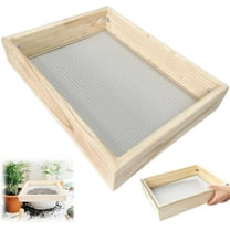 Soil Sifter for Gardening, 15.75"x11.81" Wood Hand Held Soil Screen Dirt Sifter for Gardening Rock Sifter for Rocks Compost Sifter Wooden Soil Sifter,Garden Sieve for Pellet/Gravel/Soil