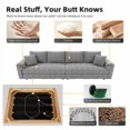 thumbnail image 6 of 82.7 Inch Plush Corduroy 3-Seater Sofa with 1 Ottoman, Modern Cloud Couch Deep Seat Convertible Sofa Lounge Chair for Living Room, Apartment, Office, Grey, 6 of 9