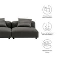 thumbnail image 2 of Solace2-Piece Modular Upholstered Fabric Sofa in Charcoal, 2 of 8