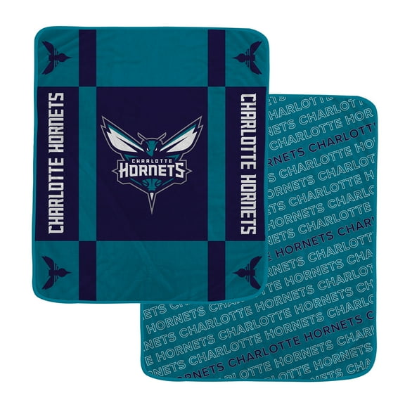 Pegasus Charlotte Hornets 60" x 70" Reverse Block Wordmark Double-Sided Ultra Cozy Blanket