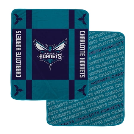 Pegasus Charlotte Hornets 60 x 70 Reverse Block Wordmark Double-Sided Ultra Cozy Blanket