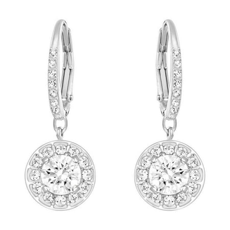 Swarovski Women's Clear Round Crystal Drop Pendant Earrings