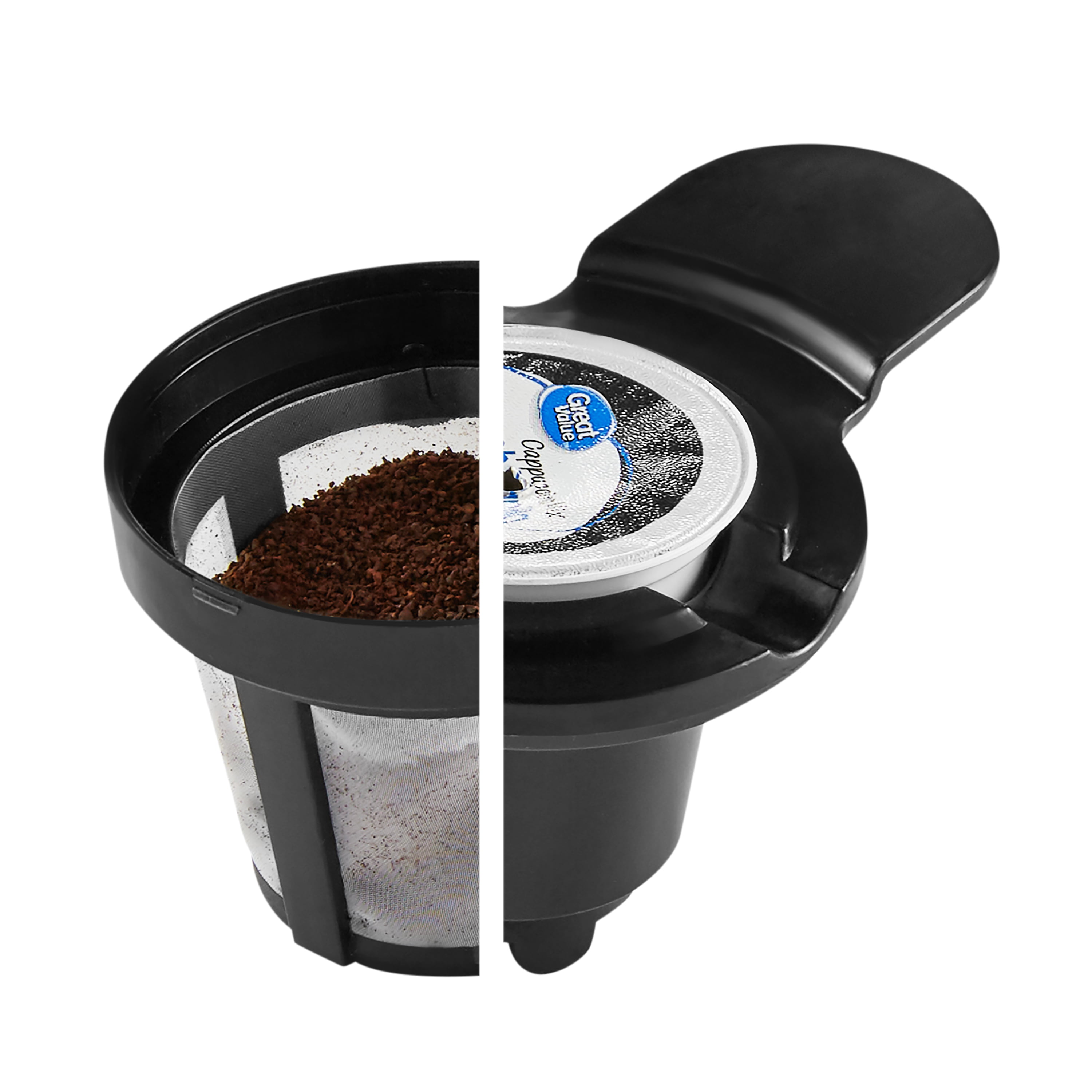 Farberware Side by Side Single Serve or 12 Cup Coffee Maker, Black