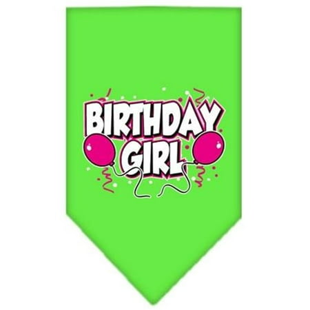 Bandana Lime Green - Birthday girl Screen Print Bandana Lime Green Large