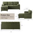 thumbnail image 4 of COPIAE 80 inch Convertible Sectional Sofa, L-Shaped Sofa Sleeper with Reversible Chaise,Couch Bed with Storage,Removable Armrest,Modern Pull Out Bed for Living Room Bedroom,Corduroy Green, 4 of 14