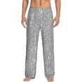 thumbnail image 2 of Picia GlitterSilver Mens Soft Woven Cotton Elastic Waistband Sleep Pajama Pant Lounge Sleep Pant With Pockets And Drawstring-Small, 2 of 9
