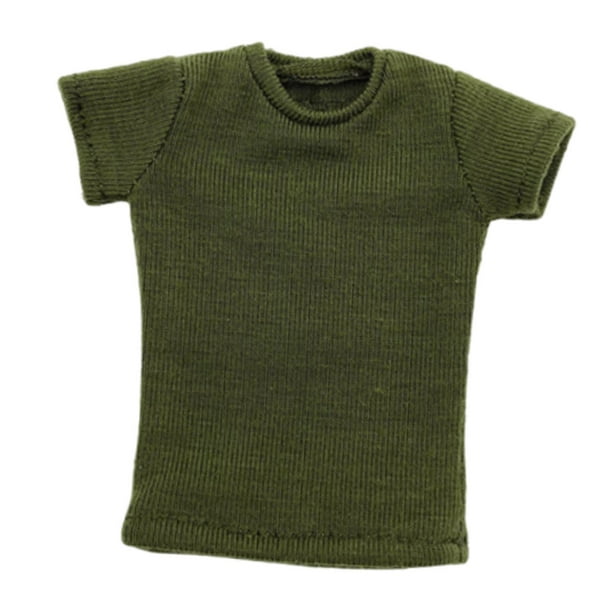 Fashion 1/12 Scale T Shirt Doll Clothes for 12 inch Female Figures Dress up  Doll Green 