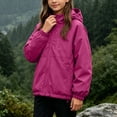 thumbnail image 4 of FAVIPT Waterproof Jacket for Girl Adjustable Drawstring Windproof Hooded Jackets Zip Up Outdoor Coat with Zipper Pockets Hot Pink,14-15 Years, 4 of 7
