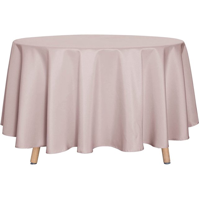 LAICAIW Nappe Ronde - 90 Pouces - Résistante à l'Eau, Anti-Déversement, Lavable, Nappe en Polyester, Tissu Décoratif, Housse de Table pour Table à Manger, Buffets, Fêtes et Camping, Rose Poudré
