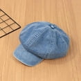 thumbnail image 6 of Womens Ladies Denim 8 Panel Newsboy Flat Caps Cabbie Peaked Driving Hat , LIght Blue, 6 of 7