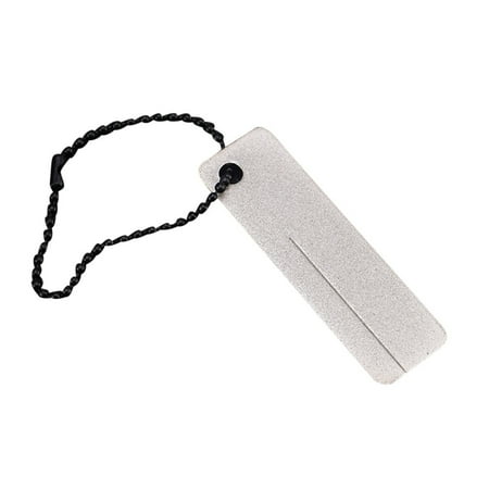 Reayehane Camping & Hiking Diamond Hook Fine Fish Chain Key Sharpener Grit Clip Whetstone Camping & Hiking (Silver )