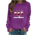 thumbnail image 2 of Women's Christmas Sweatshirts Crewneck Christmas Printed Shirts Loose Long Sleeve Blouses Casual Merry Xmas Sweatshirt Holiday Party Pullover Sweater Tops, 2 of 4