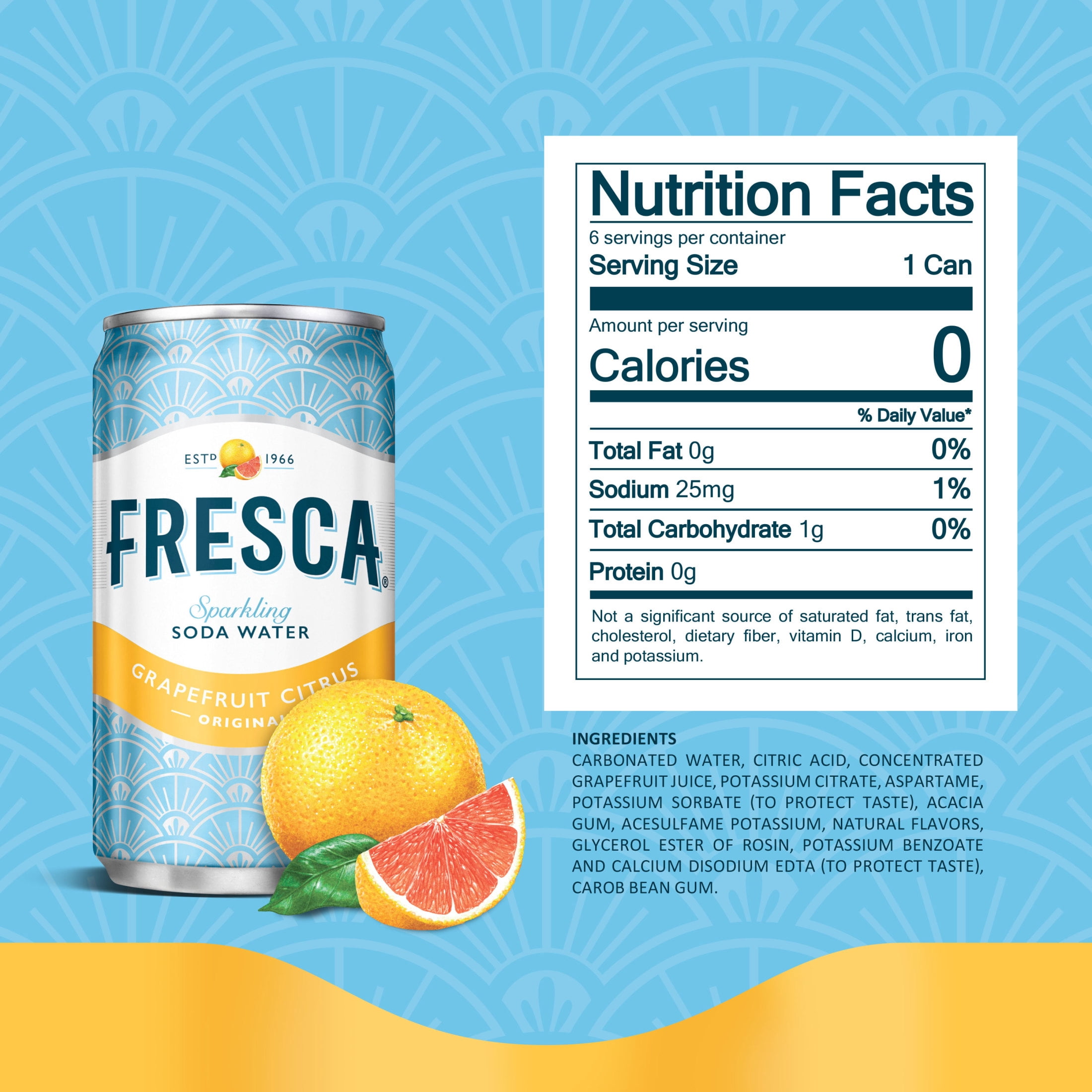 Fresca Citrus Soda Pop Fridge Pack Mini Cans, 7.5 fl oz, 10 Pack