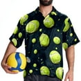 thumbnail image 4 of Tennis Men's Short Sleeve Spread Collar Beach Shirts Casual Printed Button Down Unisex Summer Tops, 4 of 6