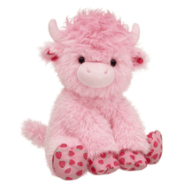 Strawberry Highland Cow Stuffed Animal with Strawberry Scent，Pink Cow Plush Toys 9.84 Inch Super Soft & Stuffed Plush Fall Plush Perfect,Valentine's Day Gifts For Her