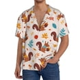 thumbnail image 3 of Wukai Forest Squirrel Nuts Men's Casual Short-Sleeve Button Down Shirt - Lightweight Summer Dress Shirt for Daily Wear-X-Large, 3 of 7