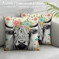 thumbnail image 3 of MAXIAO Highland Cow Pillow Cover Highland Cattle Floral Decorative Throw Pillow Cover Case Home Decor Animal Western Decor Farmhouse Pink Green Cushion Case for Couch Sofa Outdoor 18x18in, 3 of 5