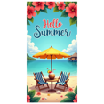 thumbnail image 1 of Tropical Beach Hello Summer Decorative Banner Hawaiian Floral Party Background for Outdoor Event, 1 of 4