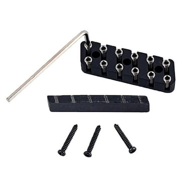 Pont de Guitare Sans Tête & Écrou d'Os de Chameau Fendue pour les Parties de Guitare 6 Cordes