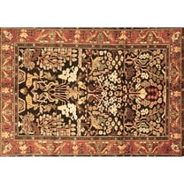 Ahgly Company Indoor Rectangle Persian Brown Traditional Area Rugs, 5' x 7'