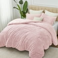 thumbnail image 4 of BEDELITE Fleece Queen Comforter Set -Super Soft & Warm Fluffy Pink Bedding, Luxury Fuzzy Heavy Bed Set for Winter with 2 Pillow Cases, 4 of 9