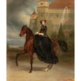 thumbnail image 2 of Karl Theodor von Piloty 12x14 Black Ornate Wood Framed Double Matted Museum Art Print Titled: Princess Elisabeth in Bavaria at the Age of 15 on Horseback (1853), 2 of 5