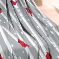 thumbnail image 3 of Gray Christmas Cardinal Bird Pattern Blanket,Comfortable Soft Flannel Throw Blanket,All Season,Warm Lightweight Blankets for Sofa Bed Couch Living Room Chair,30"x40", 3 of 4