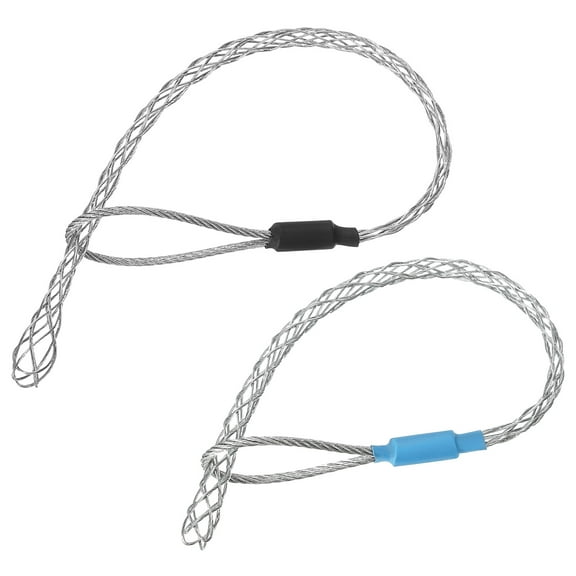 Cable Pulling Grip 0.7/0.9FT Wire Mesh Puller Socks Single Galvanizing Steel for 4-6mm 6-10mm Cable(Blue Black)