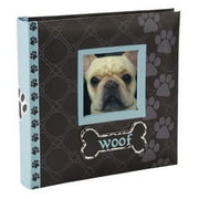 Malden Int Designs 1 Up 4x6 Dog Photo Album With Memo Area Woof Coated Printed Paper Book Bound Black