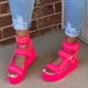 thumbnail image 3 of Sandalias De Moda 2021 Para Mujer, Sandalias De Cuña Con Hebilla En El Tobillo, Sandalias De Playa De Verano, Sandalias De Plataforma Con Punta Abierta Scienceny AP007145-25, 3 of 4