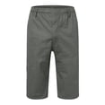 thumbnail image 5 of JTieacloth Mens Cotton Four Seasons Simple Solid Color Elastic Waist Overalls Casual Pants Shorts Cargo Shorts for Men Green, 5 of 5