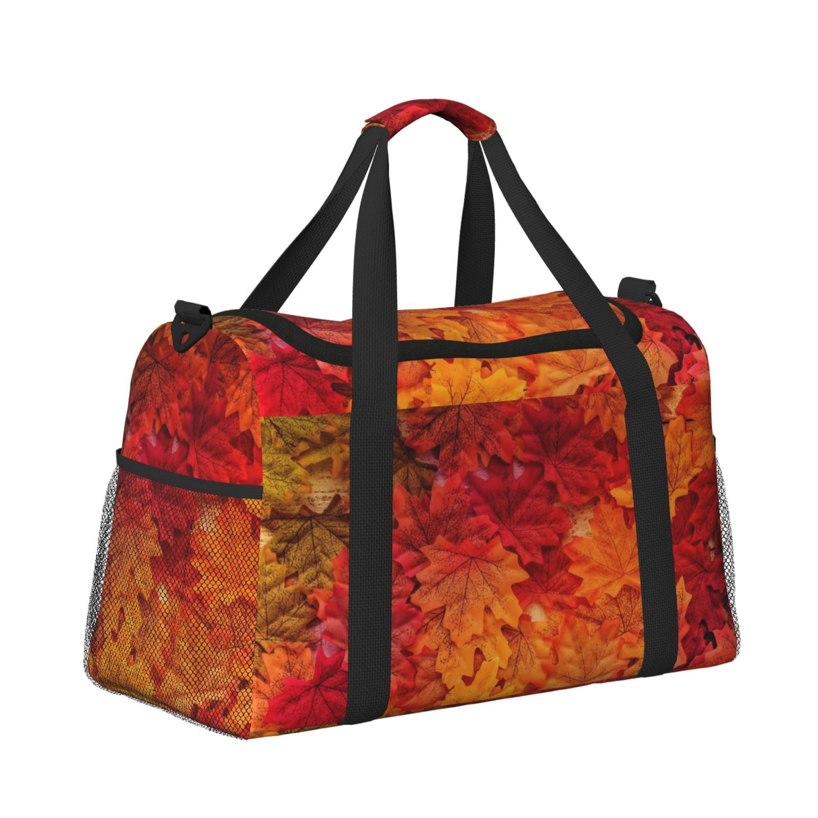Fuzoiu Autumn Leaf Print Travel Duffle Bag,Carry On Tote Bags,Duffel Bag,Sport Gym Bag, Hospital Bag for Labor and Delivery, Overnight Bag,Luggage Bag